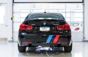 BMW 3 Series Performance Exhaust - Rear - AWE Tuning - Touring Edition Axle-Back, Diamond Black Tips (102mm), 180 Technology - Diamond Black - `16-`18